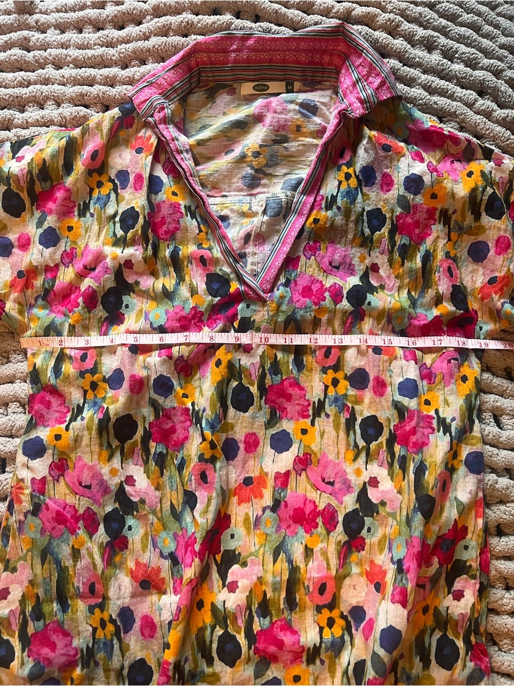 Bright Floral V-Neck Short Sleeve Dress - Picture 5 of 5